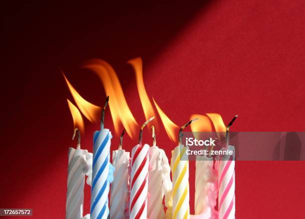 Happy Birthday Candles Stock Photo - Download Image Now - 8-9 Years, Birthday, Burning