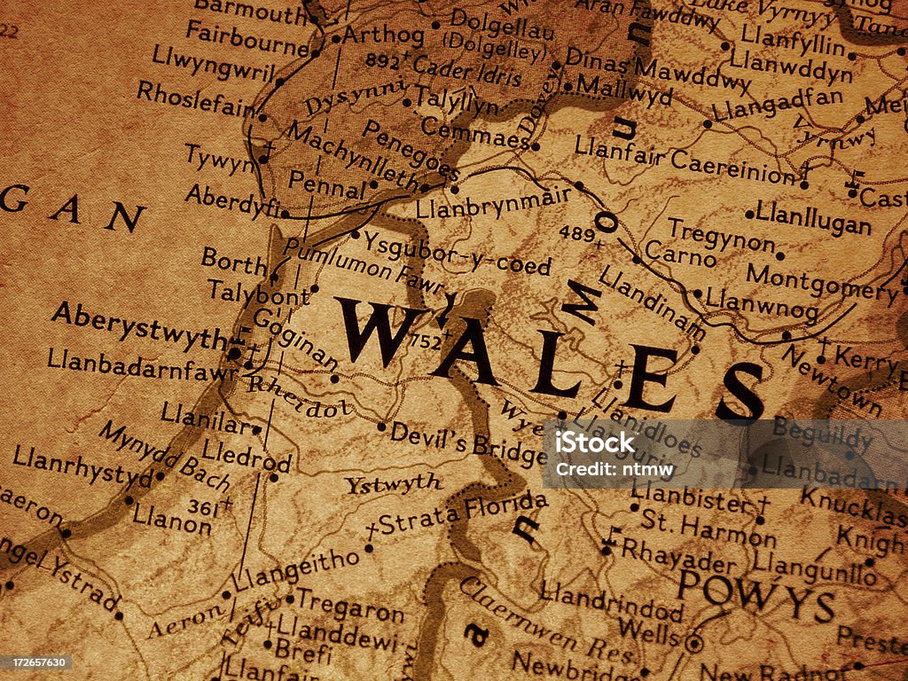 マップ-ウェールズ - イギリスのロイヤリティフリーストックフォト