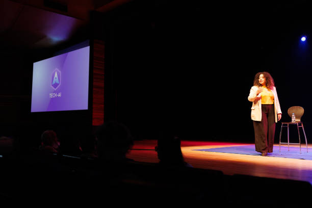 istock Woman giving a speech in a conference 1726577246