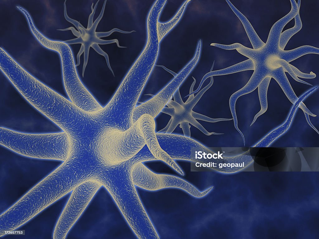 Neurons-rendering 3d - Foto stock royalty-free di Attrezzatura