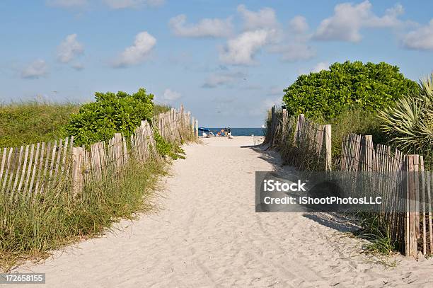 Entrance To Miami Beach Stock Photo - Download Image Now - Beach, Fence, Florida - US State