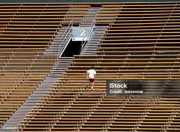 Bleachers Running Workout Stock Photo - Download Image Now - Athlete, Running, Stadium