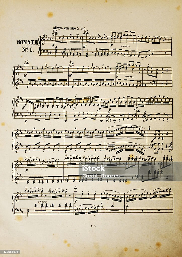 Vieille feuille de musique - Photo de Partition musicale libre de droits