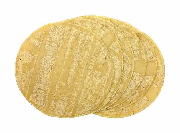 Corn tortillas, isolated on white.