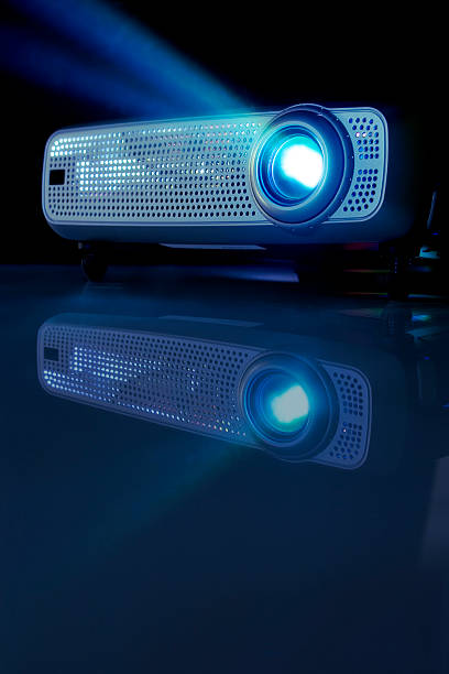 istock Low angle view of a working LCD projector in a dark room 172658633