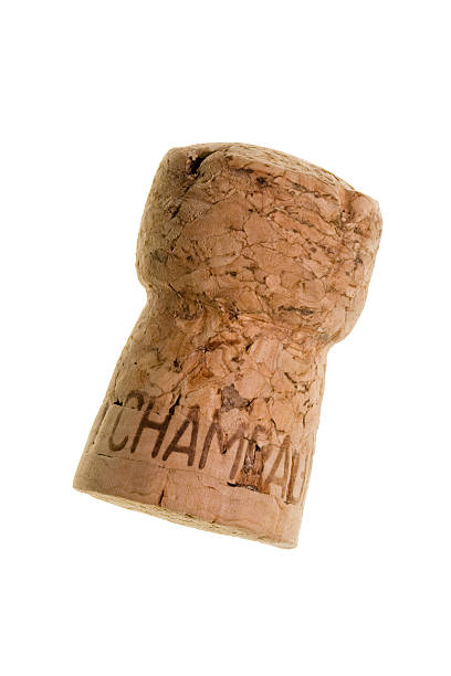 tappo di champagne - champagne cork isolated single object foto e immagini stock