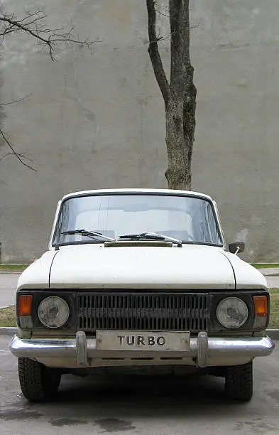 an old Russian Lada. Turbo sign is photoshop manipulation and it can be easily replaced with something else.