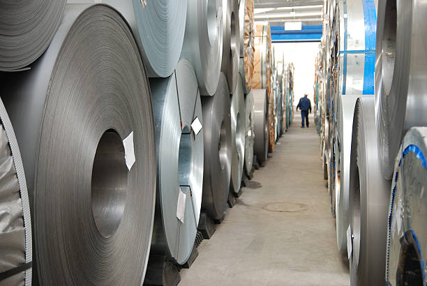 Floor with rolls of sheet steel