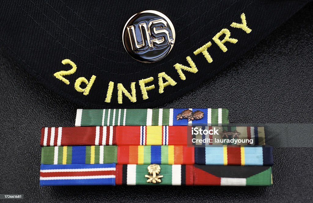 U.S. Infantaria Exército 2ª e fita Awards - Royalty-free Lapela Foto de stock