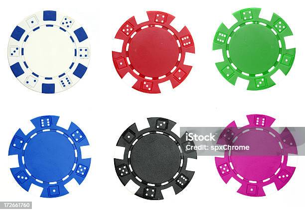 Pokerchips Stockfoto und mehr Bilder von Spieljeton - Spieljeton, Freisteller – Neutraler Hintergrund, Leer