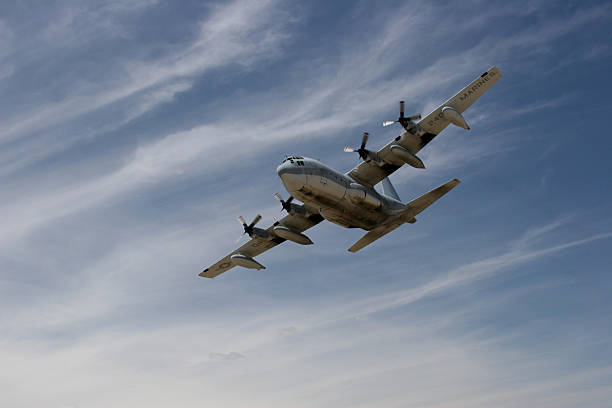 Airborne C-130 stock photo