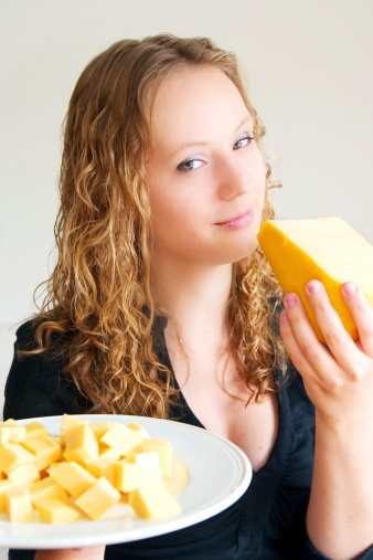 Girl enjoying cheese