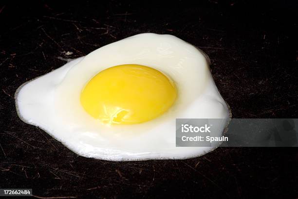 Huevo Frito Foto de stock y más banco de imágenes de Alimento - Alimento, Amarillo - Color, Blanco - Color