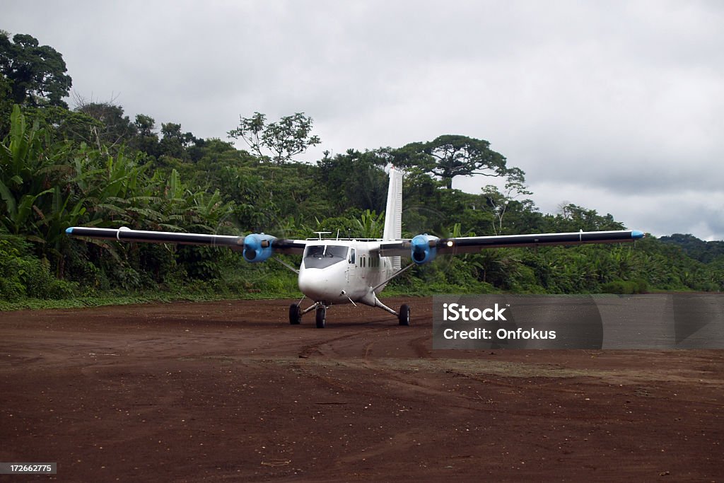 Avião a pousar na selva Lama Pista de Decolagem - Royalty-free Amazónia peruana Foto de stock