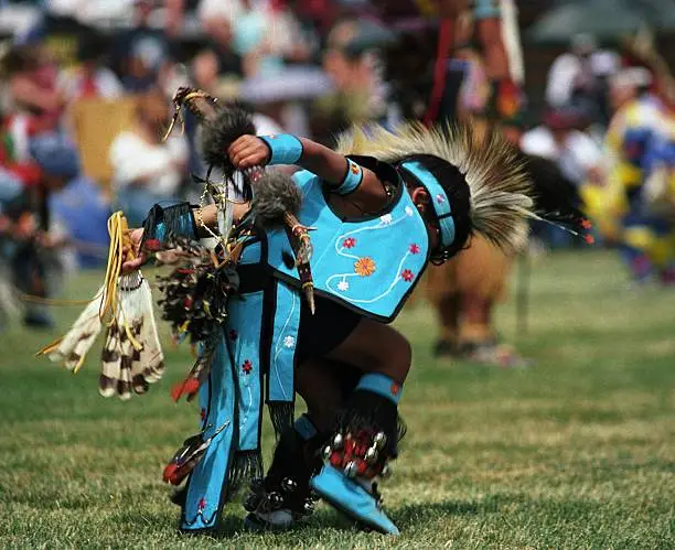 Native American youth dancing at Pow Wow