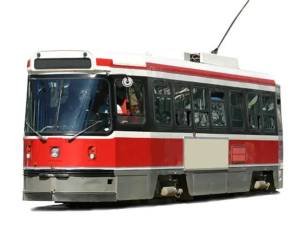 "street car in toronto, isolated"