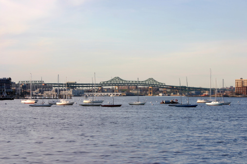 Boston Harbor with the Tobin bridge in the background