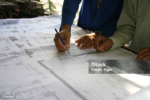 Architects 2 Stock Photo - Download Image Now - Architect, Blueprint, Building Contractor