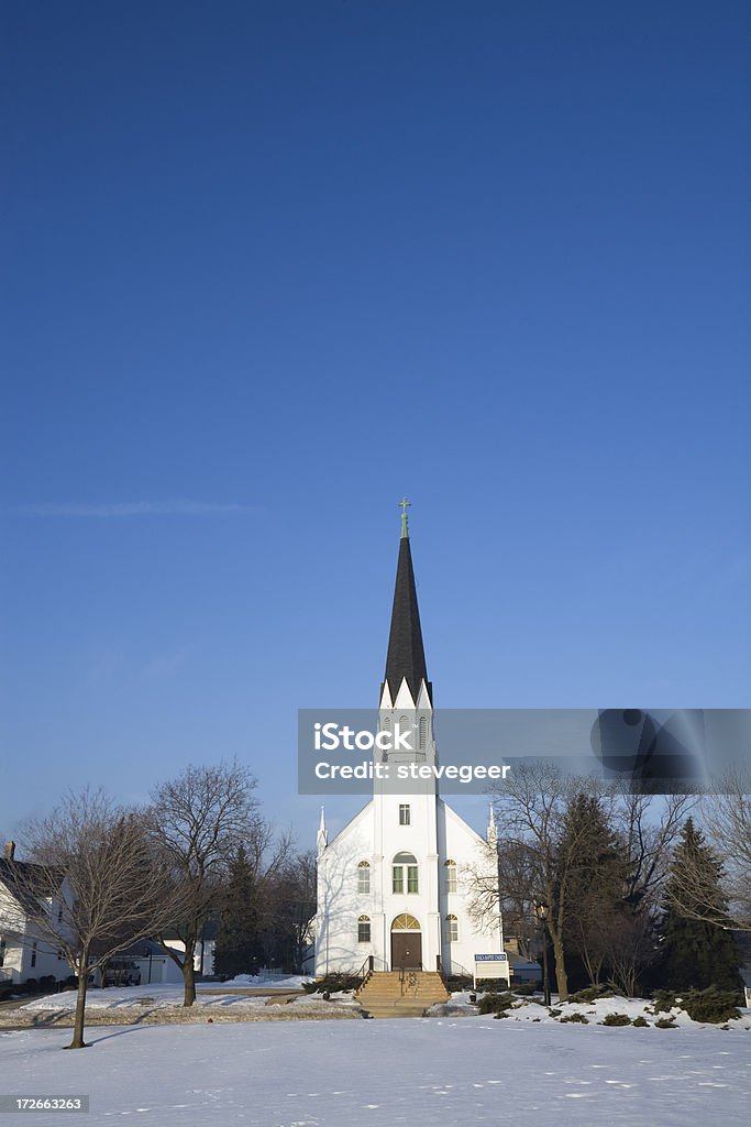 Igreja branca céu azul - Royalty-free Parque estatal de Itasca Foto de stock