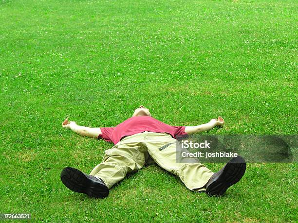 Wiped Out Stock Photo - Download Image Now - Men, Lying Down, Yard - Grounds
