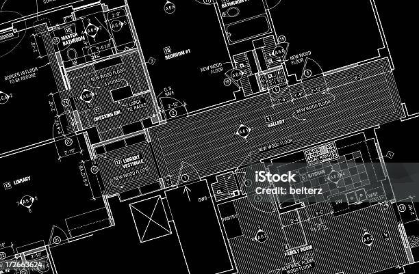 Floorplan Blueprint Stock Photo - Download Image Now - Architecture, Bathroom, Bedroom