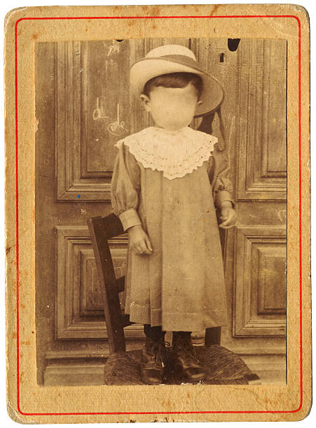 faceless little boy in dress - 40's stock photo