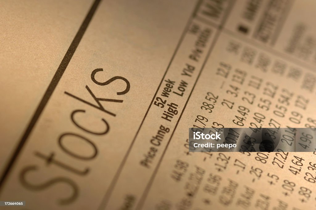 Periódico financiero serie - Foto de stock de Actividades bancarias libre de derechos