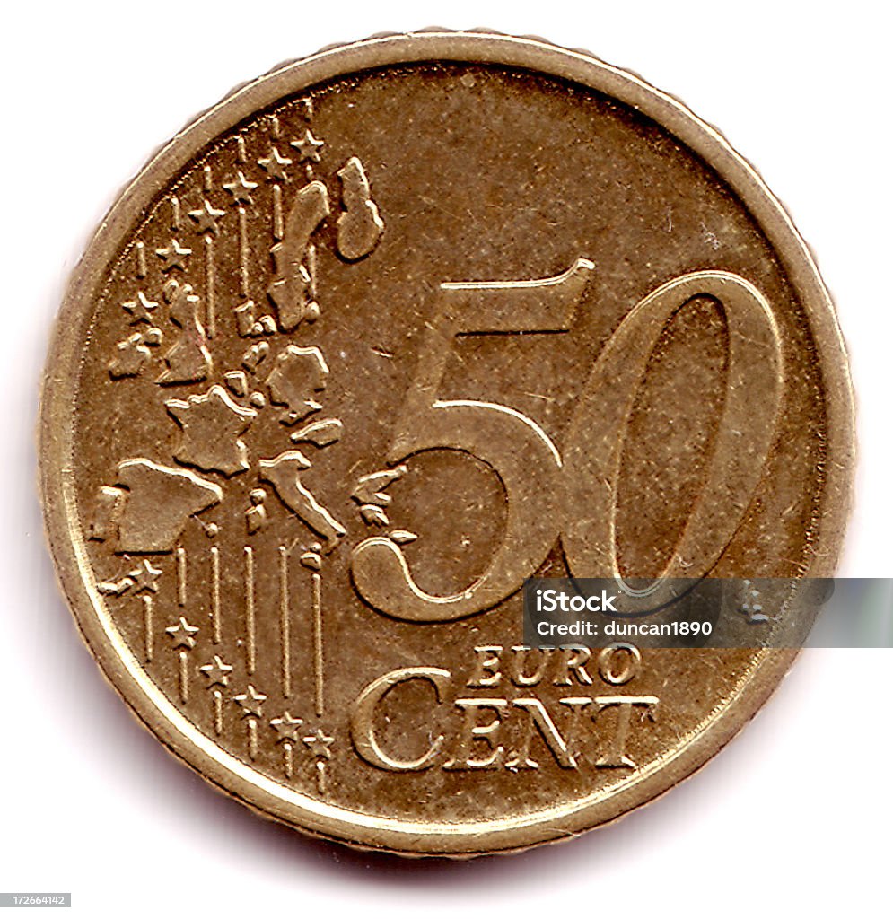 Centavos 50 céntimos de Euro moneda - Foto de stock de Cincuenta céntimos de euro libre de derechos