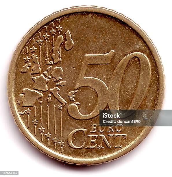 Cêntimos 50 Cêntimos De Euro A Moeda - Fotografias de stock e mais imagens de Cinquenta Cêntimos de Euro - Cinquenta Cêntimos de Euro, Cobre, Comércio - Consumismo