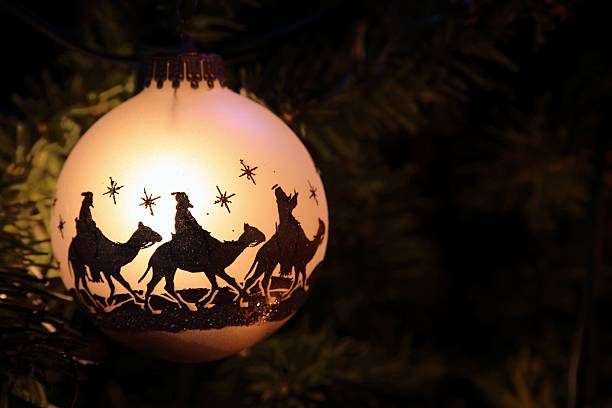 Religious: Three Wise Men silhouette on Christmas Ornament