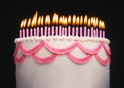 Birthday cake celebrating twenty five years. Anniversary or birthday