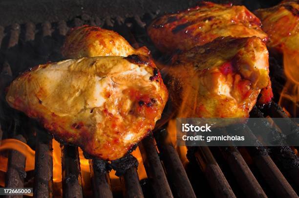 Chicken On The Grill Stock Photo - Download Image Now - Barbecue - Meal, Barbecue Grill, Bird