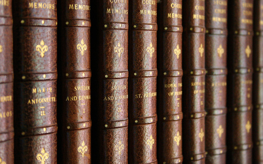 Closeup of antique law books