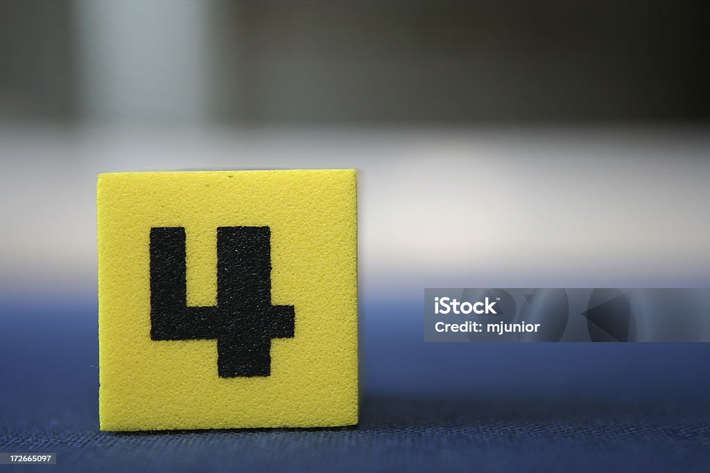 four number 4 die Blue Stock Photo