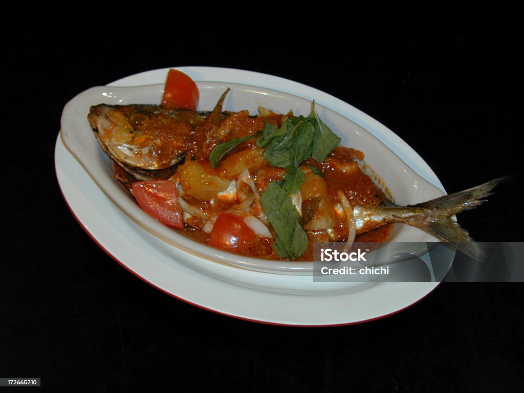 Curry plato de pescado - Foto de stock de Comida china libre de derechos