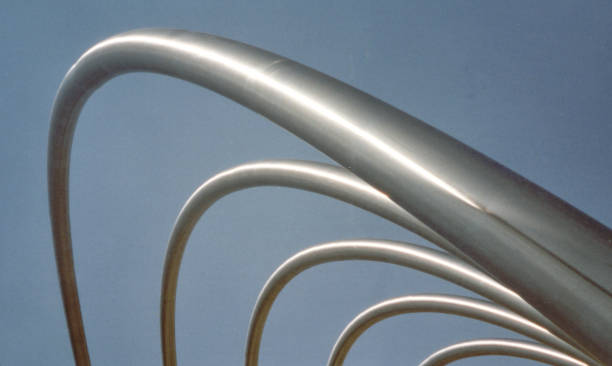Abstract metal pipes.