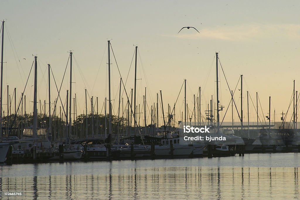 Saltwater Forest Boatyard at dusk Mississippi Stock Photo