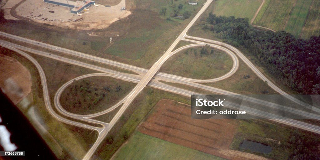 Luftbild von der highway-Anschlussstelle - Lizenzfrei Interstate Highway - USA Stock-Foto