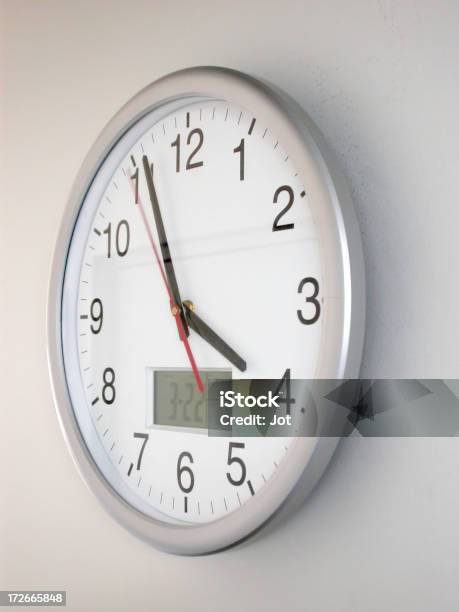 Interior Wall Clock Stock Photo - Download Image Now - Clock, Wall - Building Feature, Clear Sky