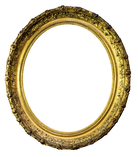 oval moldura de quadro - frame ellipse gold paintings imagens e fotografias de stock