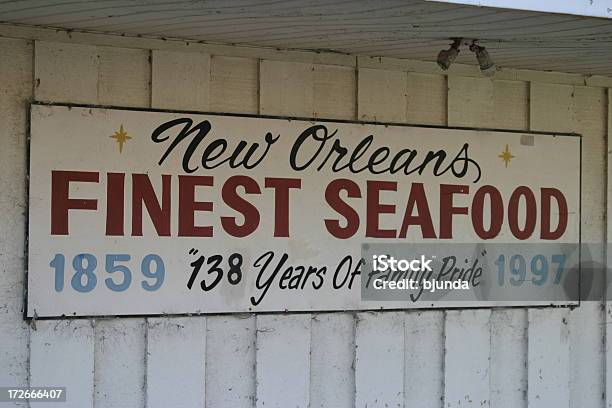 복고풍 해산물 시장 팻말 0명에 대한 스톡 사진 및 기타 이미지 - 0명, 게-해산물, 루이지애나