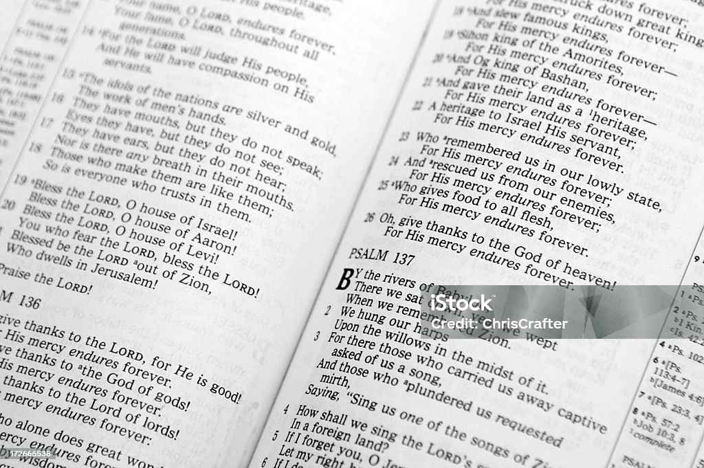 Bible Pages Psalm 137 Babil Stock Photo