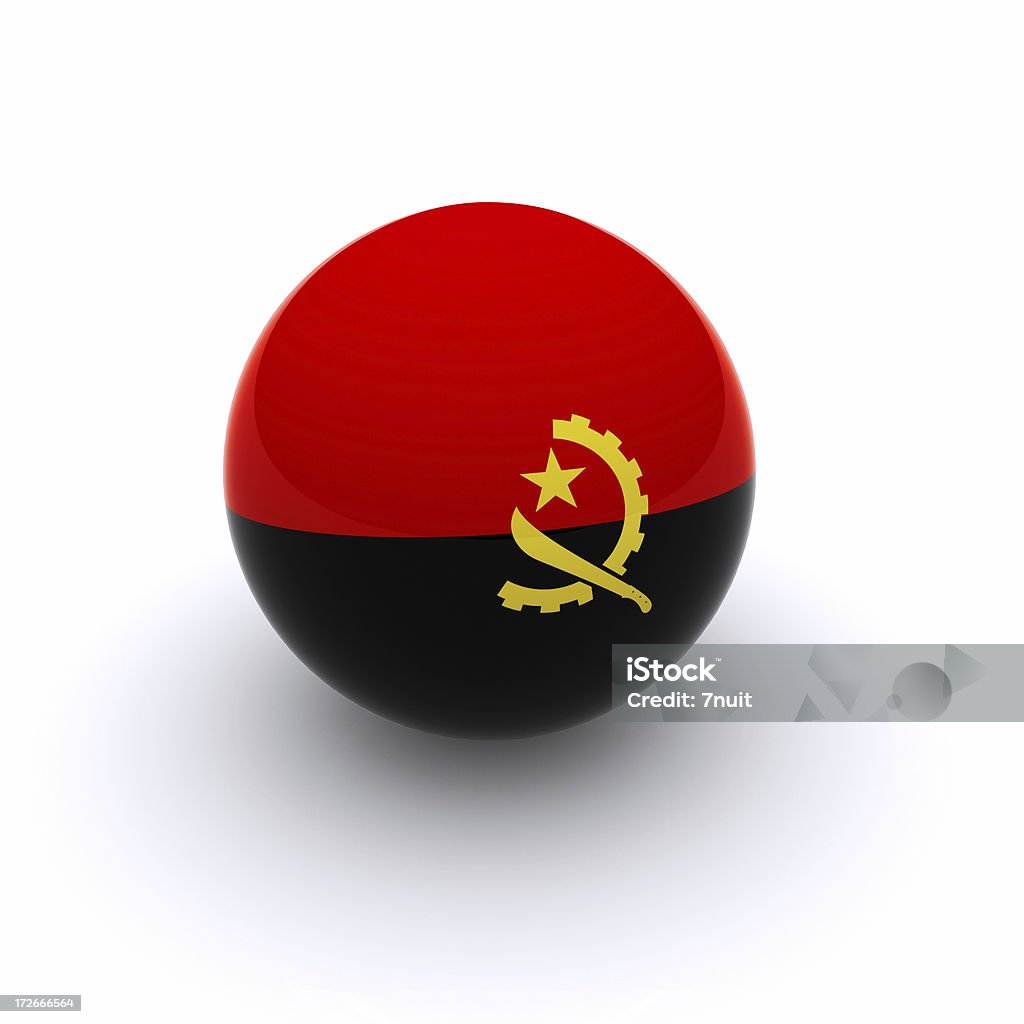 3 D palla Bandiera dell'Angola - Foto stock royalty-free di A forma di stella
