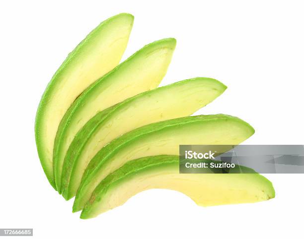 Avocado Slices Stock Photo - Download Image Now - Avocado, Slice of Food, Cut Out