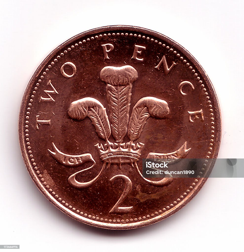 British Moneta da due pence - Foto stock royalty-free di 1 centesimo americano