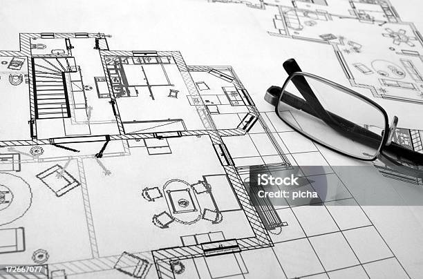 Desenho De Arquitetura - Fotografias de stock e mais imagens de Arquitetura - Arquitetura, Betão, Casa