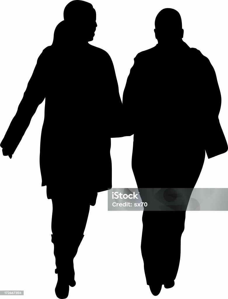 Friendship Silhouette. Adult Stock Photo