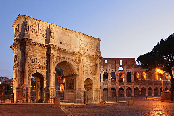The Arch of Constantine at dawn (Rome, Italy).