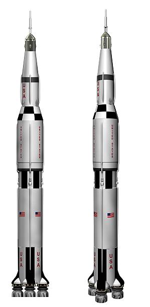 Saturn V Rocket (Isolated) stock photo