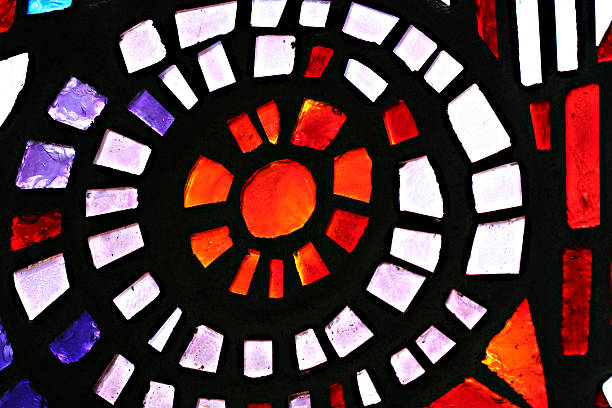 Spiral Stained Glass Detail stock photo